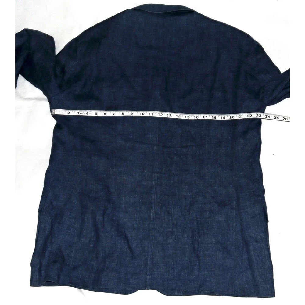 Faconnable‎ Men's 100% Linen Chambray Denim Blazer Sport Coat Jacket Size XL